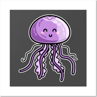 Kawaii Cute Jellyfish Posters and Art